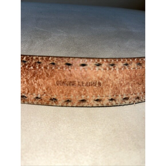 Lauren Ralph Lauren Tooled Brown Leather Belt Flower‎ Pattern Women SZ L 9101304 - Picture 6 of 16